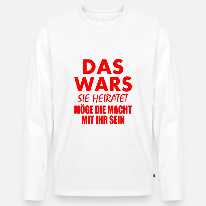 Das wars sie heiratet - Männer Premium Bio Langarmshirt - Weiß