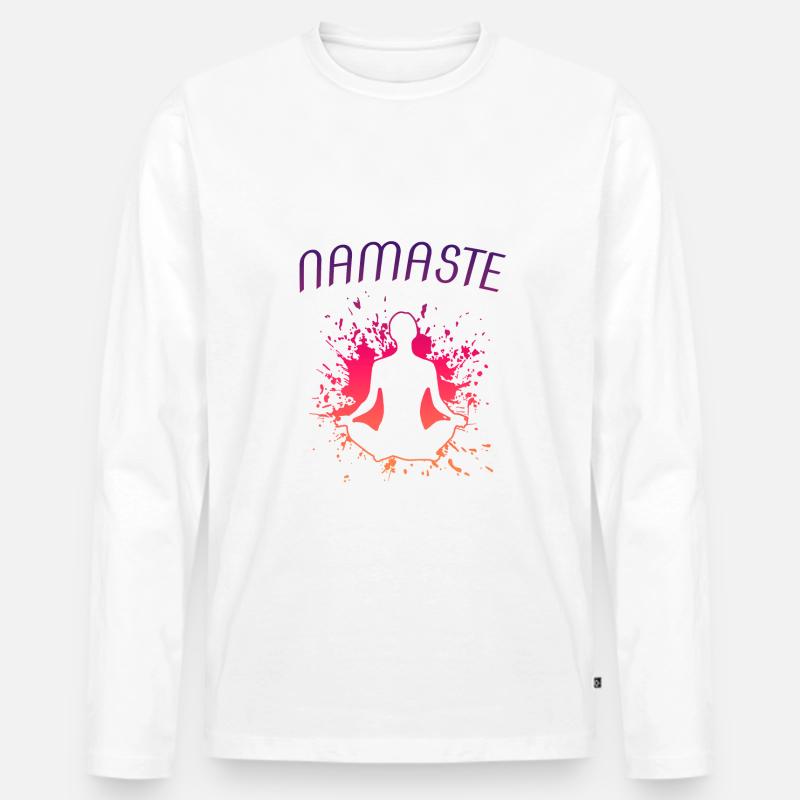 YOGA - Männer Premium Bio Langarmshirt - Weiß