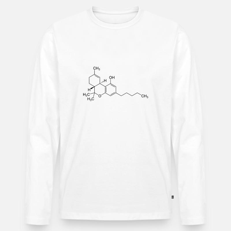 THC Strukturformel - Männer Premium Bio Langarmshirt - Weiß