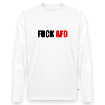 Fuck afd - Men's Premium Organic Long Sleeve Shirt - white - Front - Nico (187cm)
