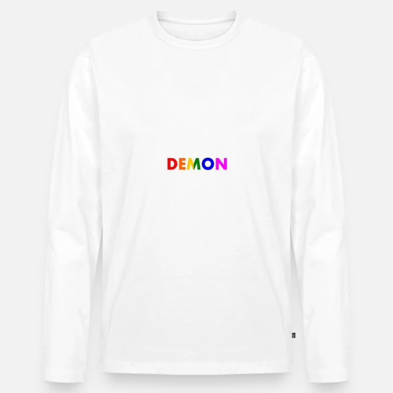 pride month demon - Männer Premium Bio Langarmshirt - Weiß