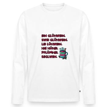 Funny mulled wine gift for Christmas markets - Men's Premium Organic Long Sleeve Shirt - white - Front - Nico (187cm)