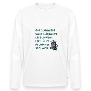 Funny mulled wine gift for Christmas markets - Men's Premium Organic Long Sleeve Shirt - white - Front - Nico (187cm)