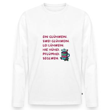 Funny mulled wine gift for Christmas markets - Men's Premium Organic Long Sleeve Shirt - white - Front - Nico (187cm)