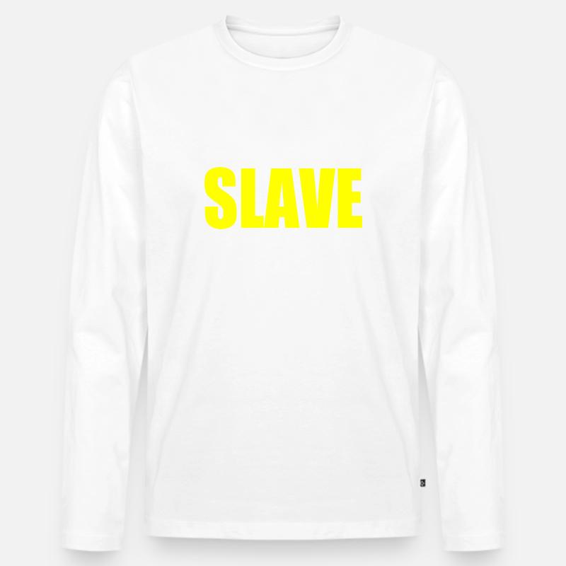 Slave - Männer Premium Bio Langarmshirt - Weiß