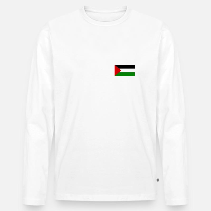 Free palestine - Männer Premium Bio Langarmshirt - Weiß