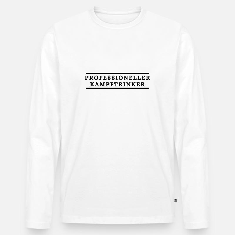 Professioneller Kampftrinker - Männer Premium Bio Langarmshirt - Weiß