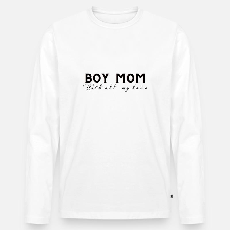 boy mom - Männer Premium Bio Langarmshirt - Weiß