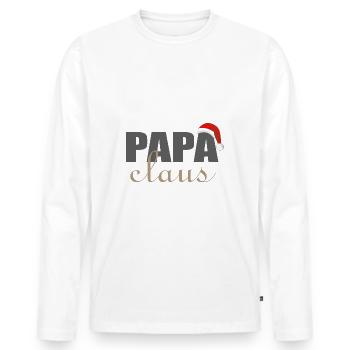 Weihnachten Papa claus Papaclaus - Männer Premium Bio Langarmshirt - Weiß - Vorne - Nico (187cm)