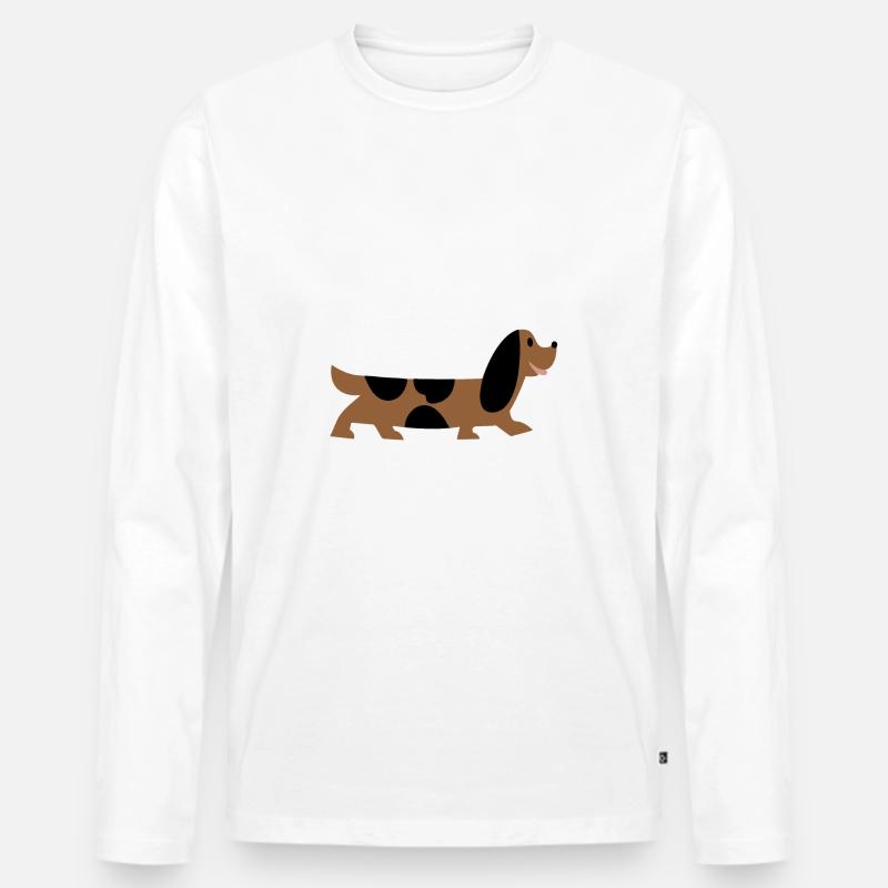 dackel - Männer Premium Bio Langarmshirt - Weiß