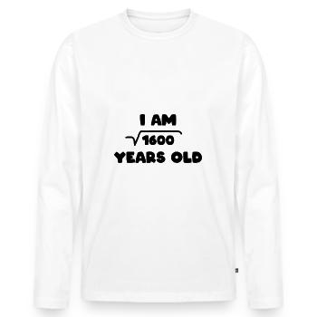 40. Geburtstag 40 Jahre Geschenk Mathe - Männer Premium Bio Langarmshirt - Weiß - Vorne - Nico (187cm)