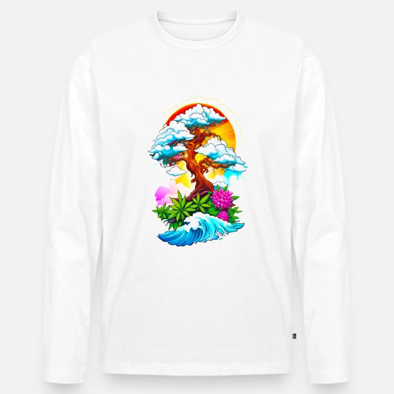 High waves 04 - Männer Premium Bio Langarmshirt - Weiß