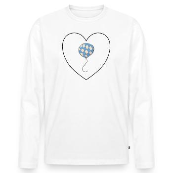 Bayrisch Trachten Luftballons Blau Weiss Bayern - Männer Premium Bio Langarmshirt - Weiß - Vorne - Nico (187cm)