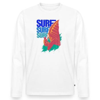 Surf Surf Kite Planche à voile Surf - T-shirt manches longues Premium bio Homme - blanc - Devant - Nico (187cm)