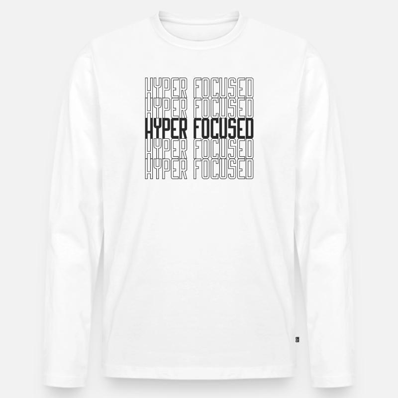 Hyperfocused - Männer Premium Bio Langarmshirt - Weiß