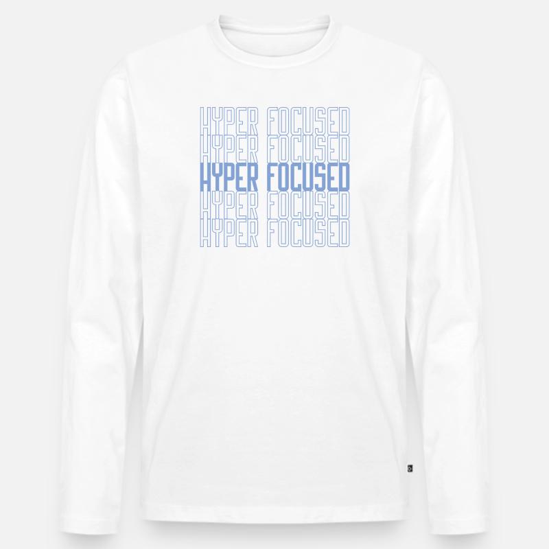 Hyperfocused in blau - Männer Premium Bio Langarmshirt - Weiß