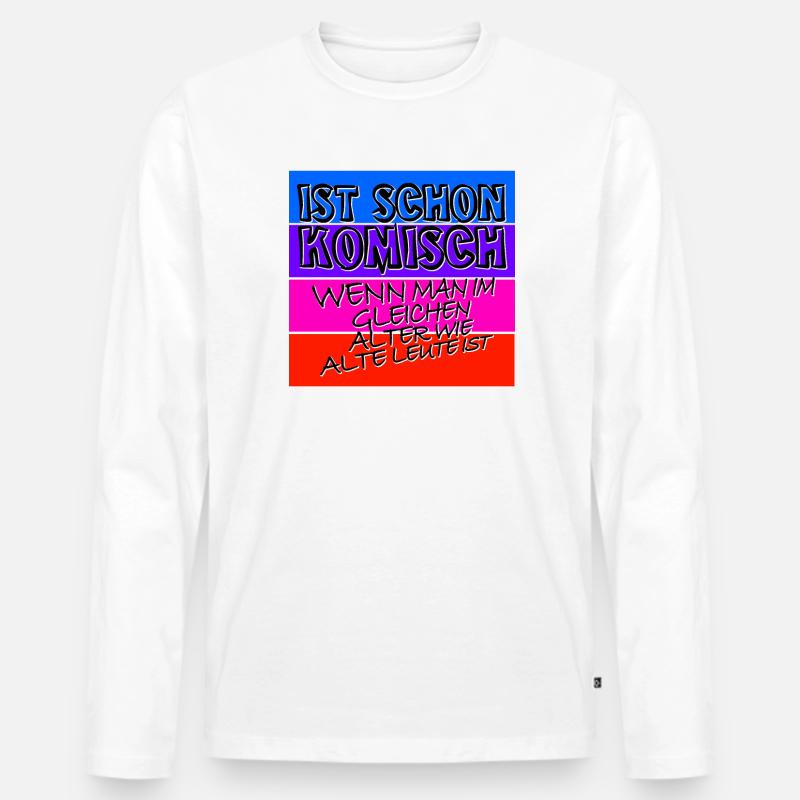 komisches alter schwarz - Männer Premium Bio Langarmshirt - Weiß