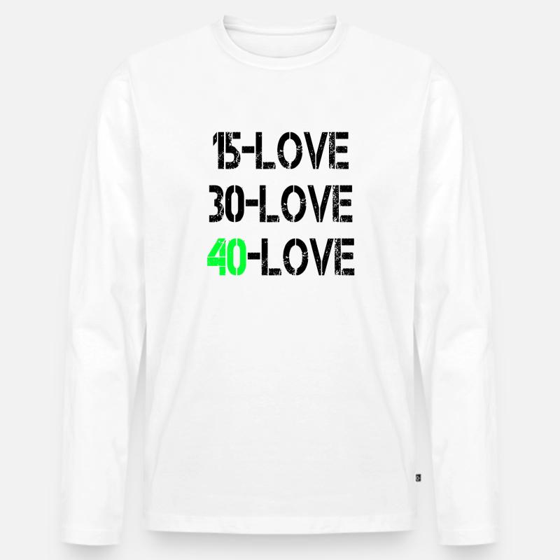 15love black - Männer Premium Bio Langarmshirt - Weiß