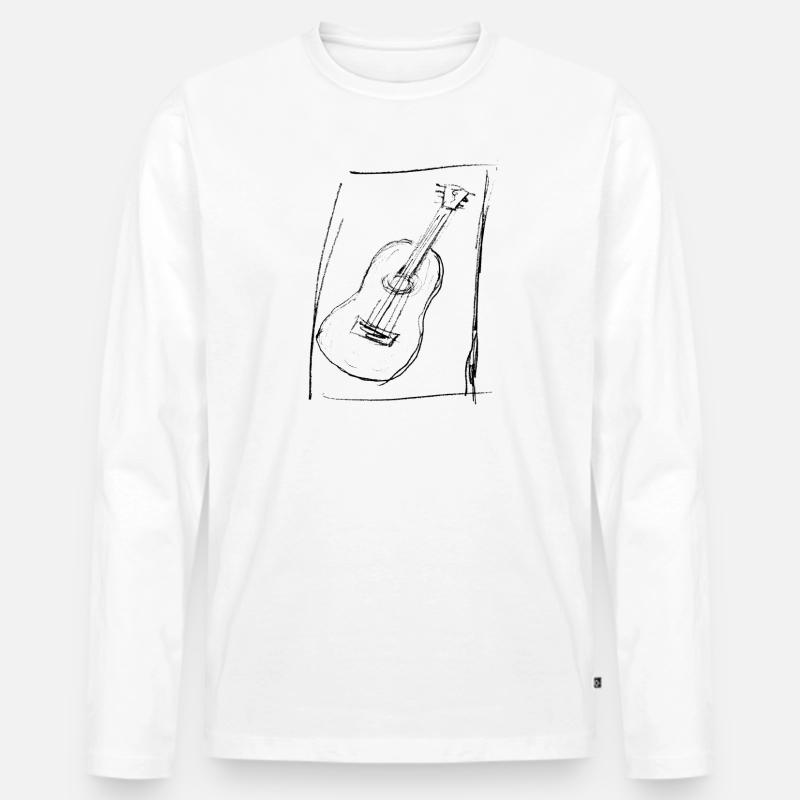 guitar for bright - Männer Premium Bio Langarmshirt - Weiß