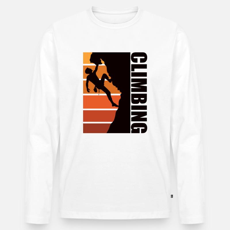 Climbing - Kletterer - Männer Premium Bio Langarmshirt - Weiß