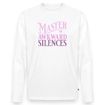 Master of awkward silences in pink - Men's Premium Organic Long Sleeve Shirt - white - Front - Nico (187cm)