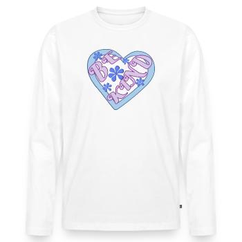 Soyez gentil - T-shirt manches longues Premium bio Homme - blanc - Devant - Nico (187cm)