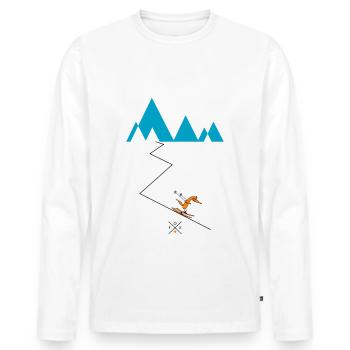 Skifahrer Fuchs b - Männer Premium Bio Langarmshirt - Weiß - Vorne - Nico (187cm)