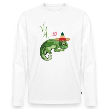 Viva Mexico Sombrero - Men's Premium Organic Long Sleeve Shirt - white - Front - Nico (187cm)