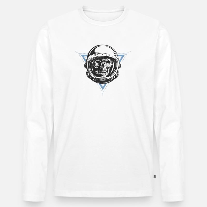 Spacemonkey - Männer Premium Bio Langarmshirt - Weiß