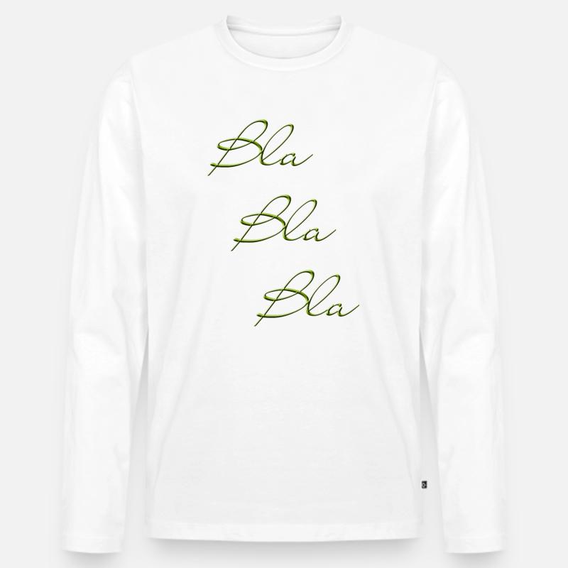 Bla Bla Dreifach Grüner Script - Männer Premium Bio Langarmshirt - Weiß