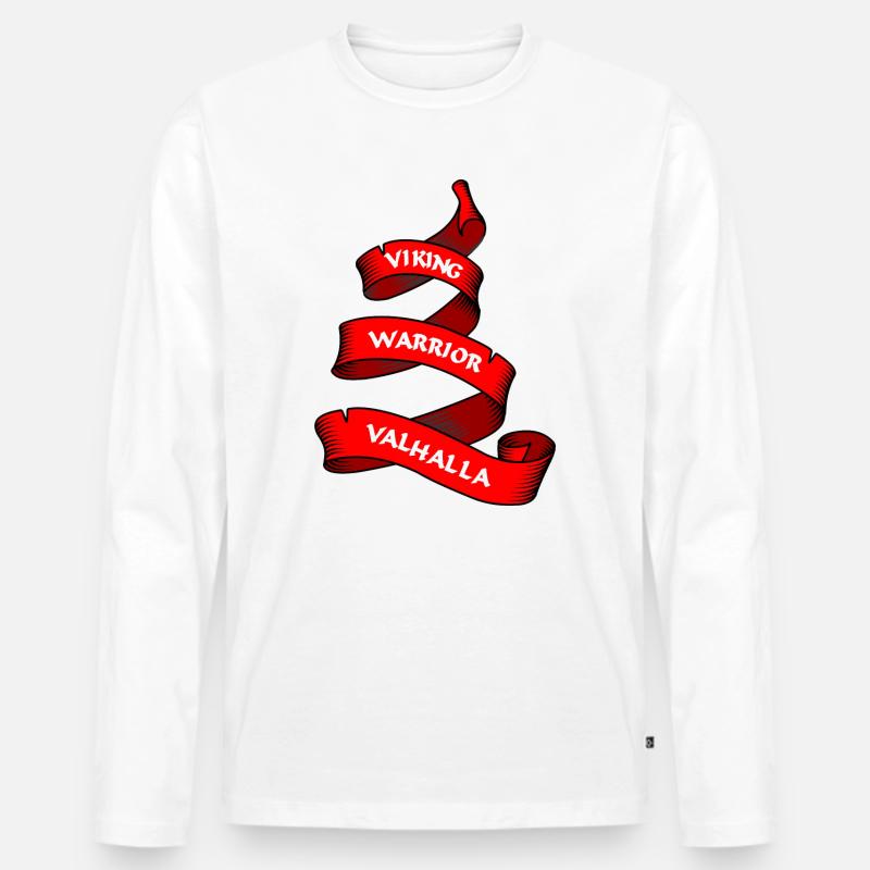 Wikinger Wimpel oder Banner rot - Männer Premium Bio Langarmshirt - Weiß