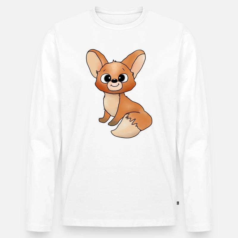 Füchschen - Männer Premium Bio Langarmshirt - Weiß