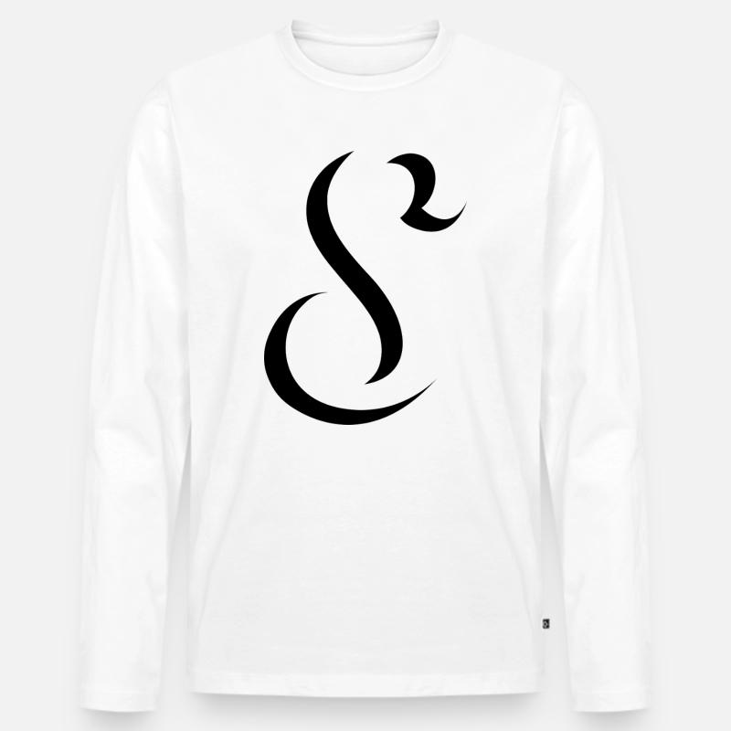 Letter S, Name, der Buchstabe S - Männer Premium Bio Langarmshirt - Weiß