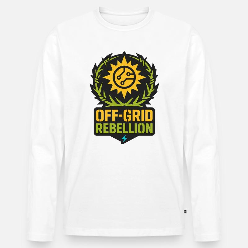 Off-Grid Rebellion - Männer Premium Bio Langarmshirt - Weiß