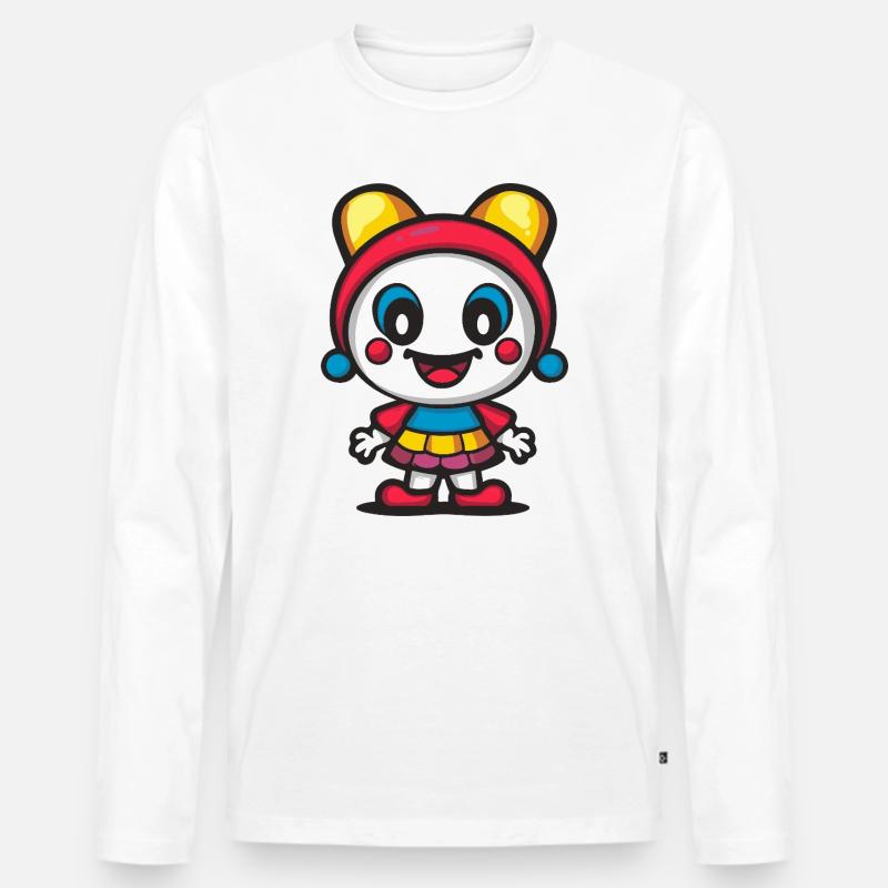 Halloween Clown Niedlich Comic - Männer Premium Bio Langarmshirt - Weiß