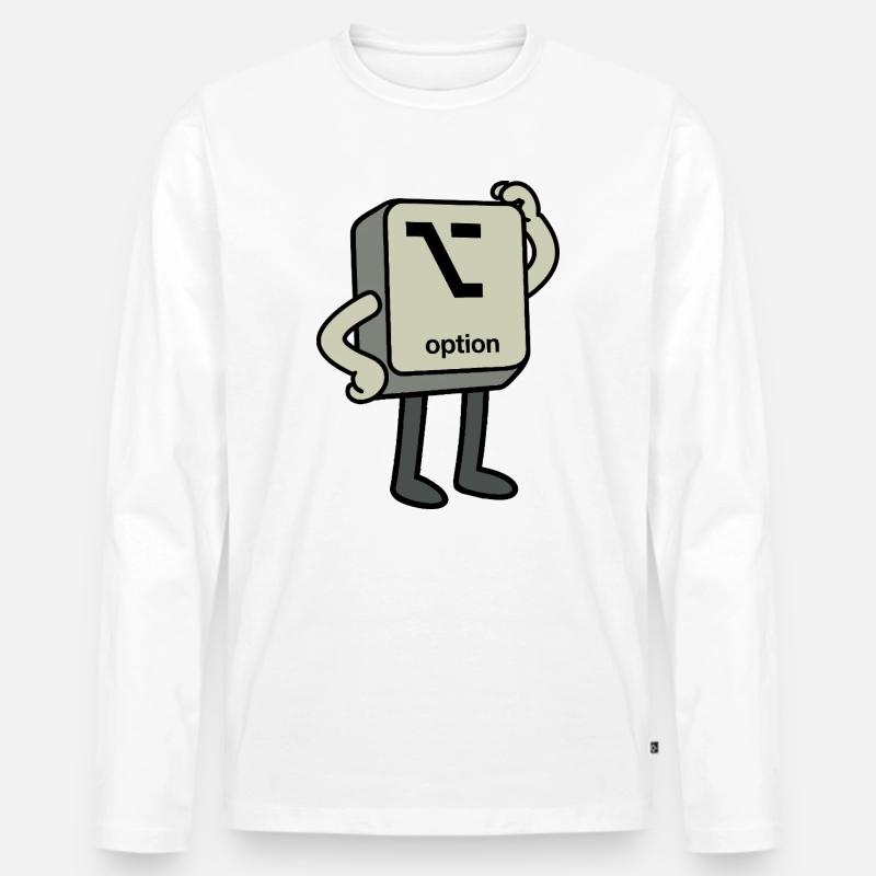 Option-Button - Männer Premium Bio Langarmshirt - Weiß