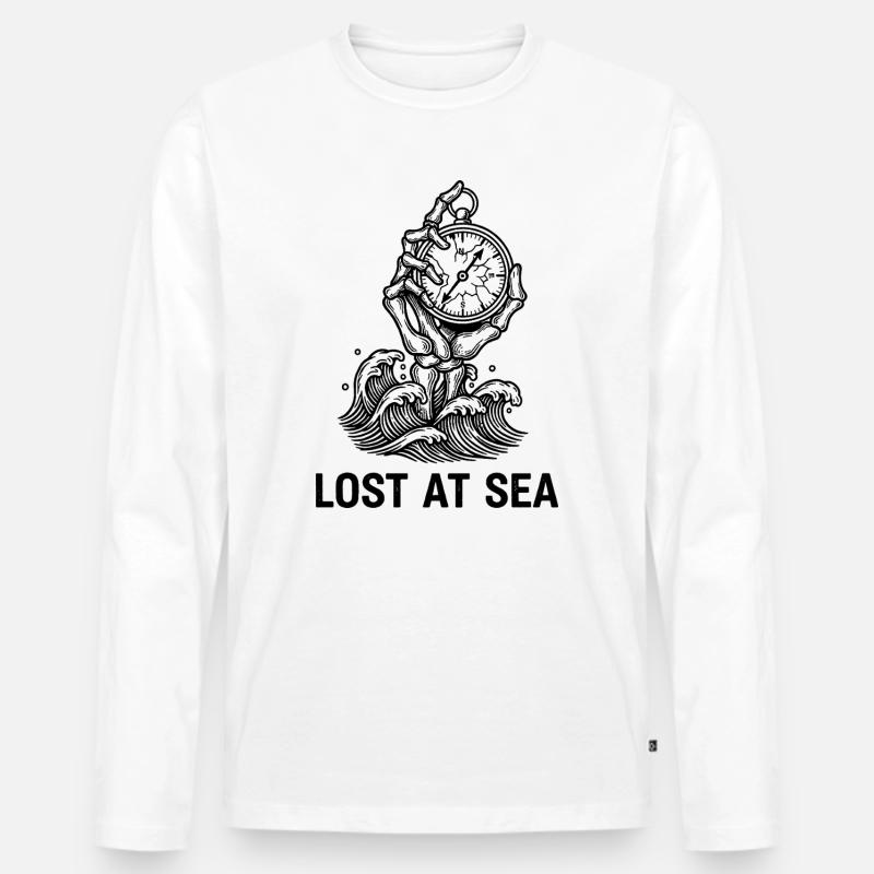 Ewige Navigation - Männer Premium Bio Langarmshirt - Weiß
