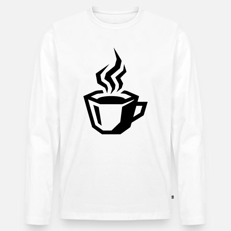 kaffee symbol coffee - Männer Premium Bio Langarmshirt - Weiß