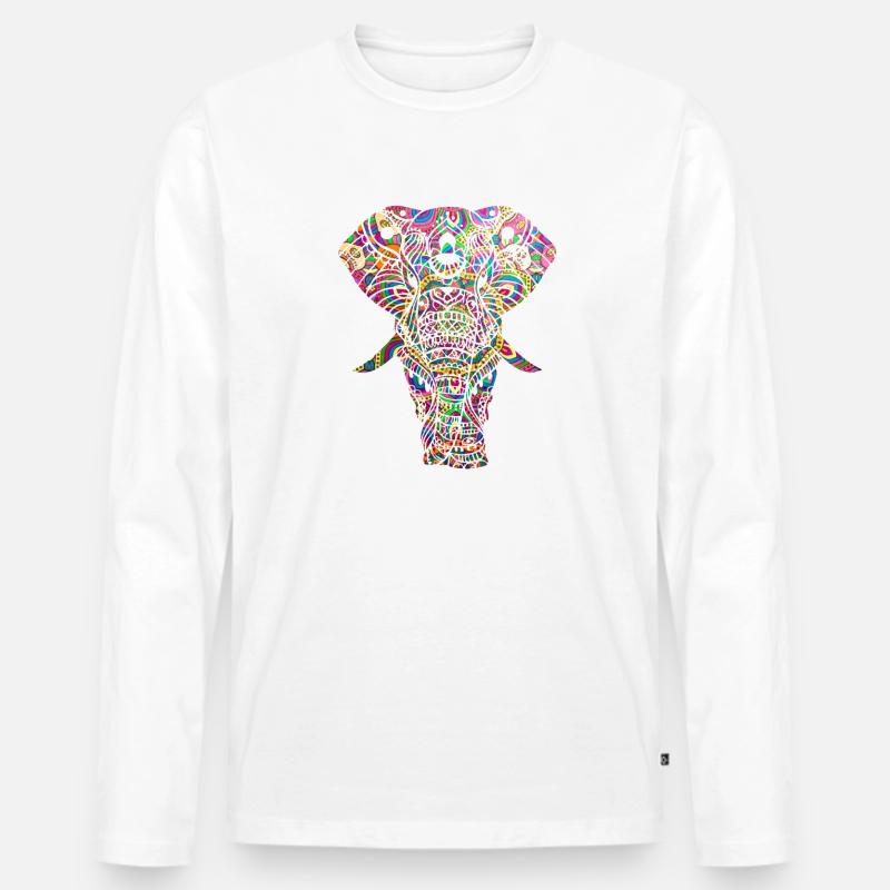 YOGA, Elefant, Meditation, Geschenk, Geschenkidee - Männer Premium Bio Langarmshirt - Weiß