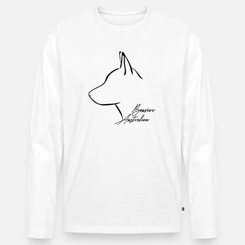 BOUVIER AUSTRALIEN Profil Wilsigns - Männer Premium Bio Langarmshirt - Weiß