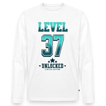 Level 37 Unlocked – Gamer's Birthday - Men's Premium Organic Long Sleeve Shirt - white - Front - Nico (187cm)