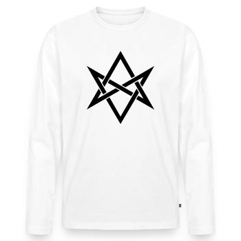 Unicursal hexagram, Golden Dawn, Kabbalah, Magick - Men's Premium Organic Long Sleeve Shirt - white - Front - Nico (187cm)