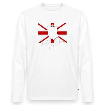 Britischer König Krönung Charles England Flagge - Männer Premium Bio Langarmshirt - Weiß - Vorne - Nico (187cm)