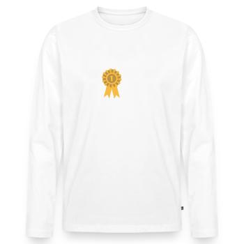 Prix de l’employé du mois Job - T-shirt manches longues Premium bio Homme - blanc - Devant - Nico (187cm)