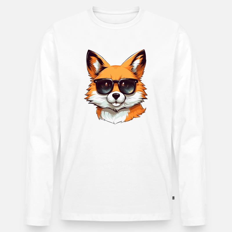 Cooler Rotfuchs: Sonnenbrillen-Stil - Männer Premium Bio Langarmshirt - undefined