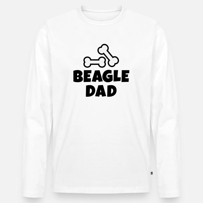 Beagle Dad Knochen - Männer Premium Bio Langarmshirt - Weiß