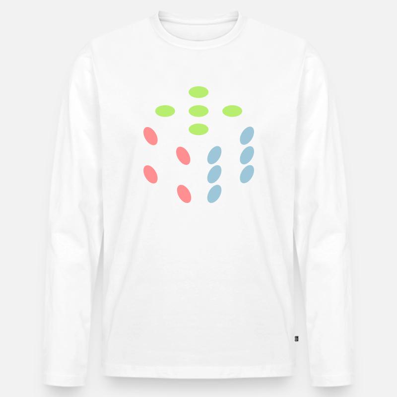 Würfel nur Punkte - Männer Premium Bio Langarmshirt - Weiß