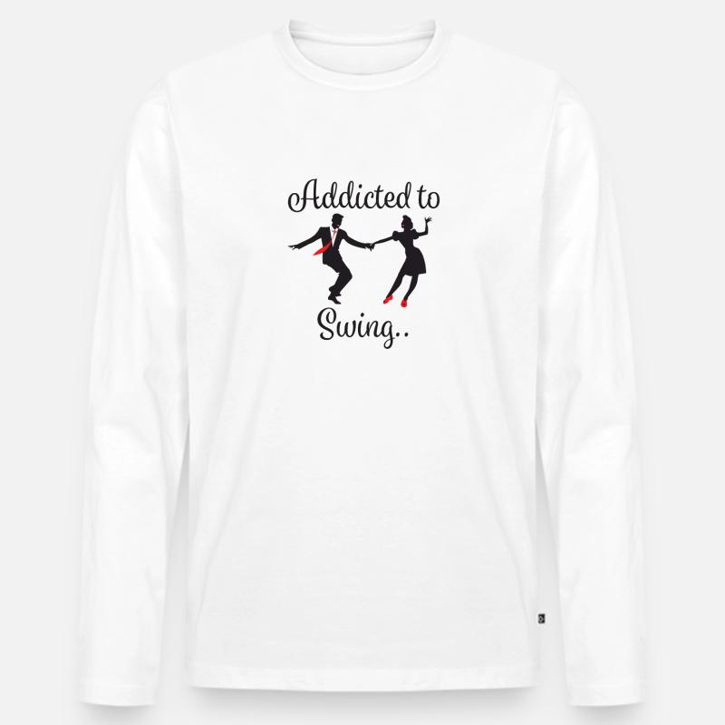 Swing Dancing Addicted to Swing - Männer Premium Bio Langarmshirt - Weiß