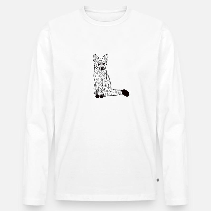 Foxx GeomeTRIX - Männer Premium Bio Langarmshirt - Weiß
