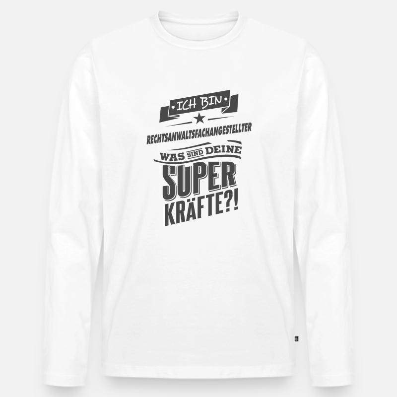 NEU Superpower Rechtsanwaltsfachangestellter - Männer Premium Bio Langarmshirt - Weiß